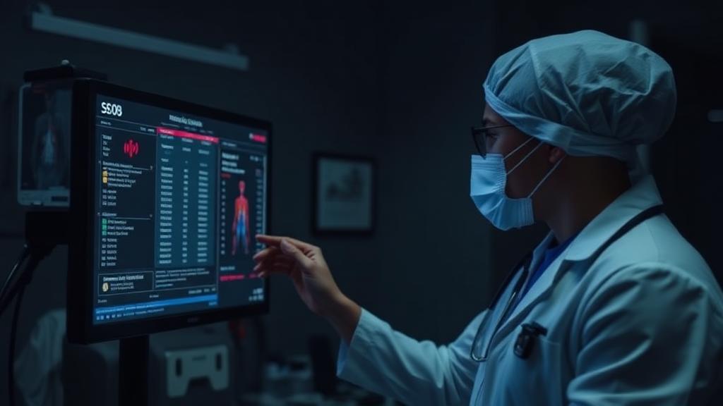 Medical professional reviewing athlete blood work results