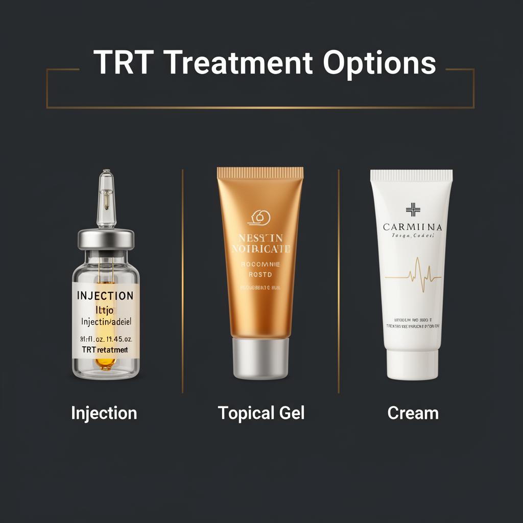 TRT treatment options — injection, gel, and cream